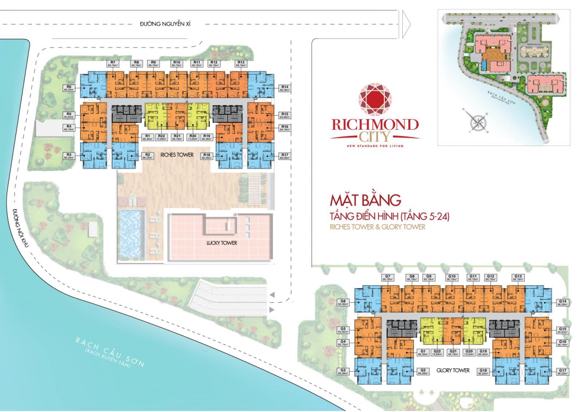 mặt bằng tổng thể căn hộ richmond city